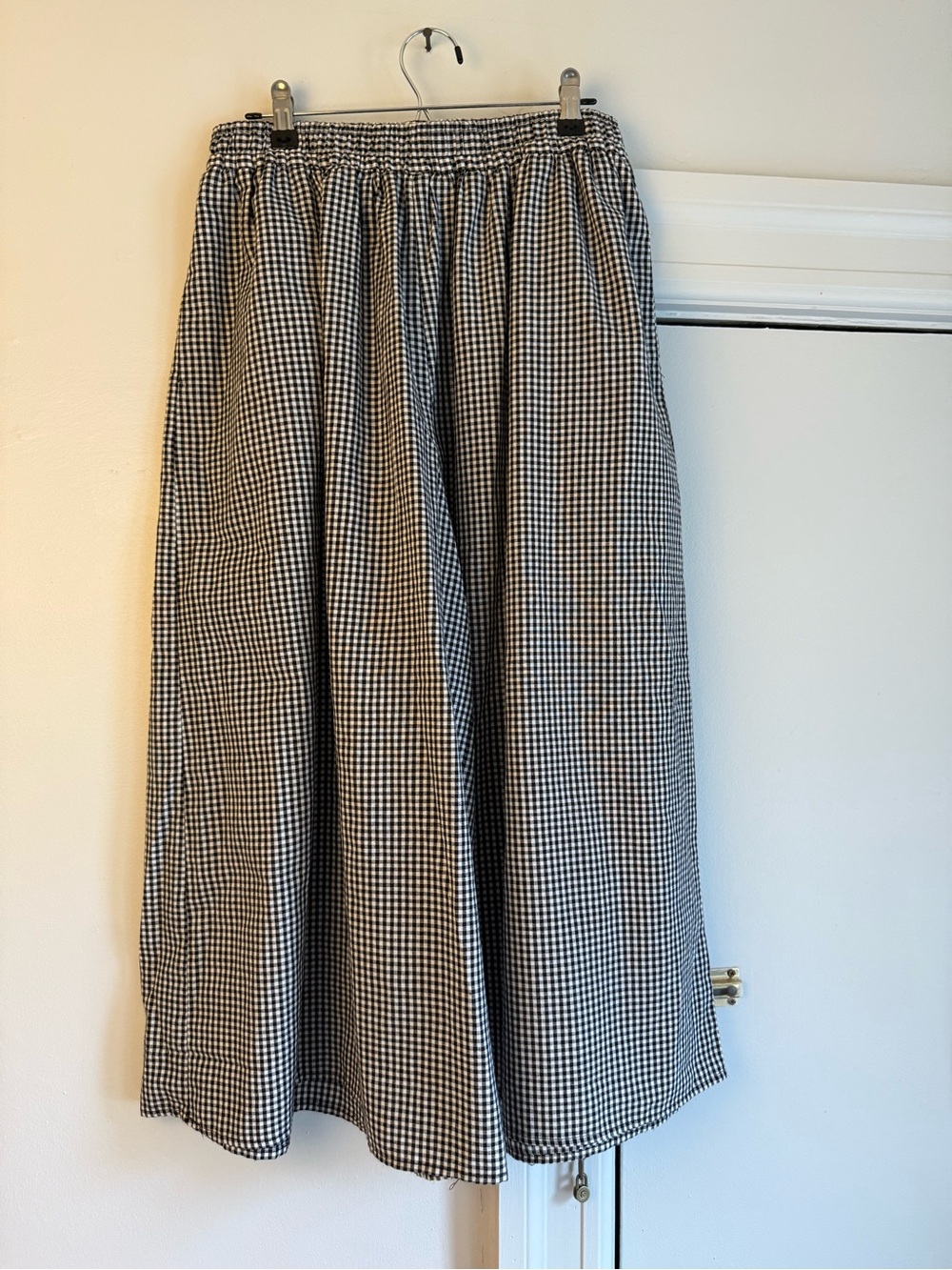 Black and White Gingham wide leg pants - Women